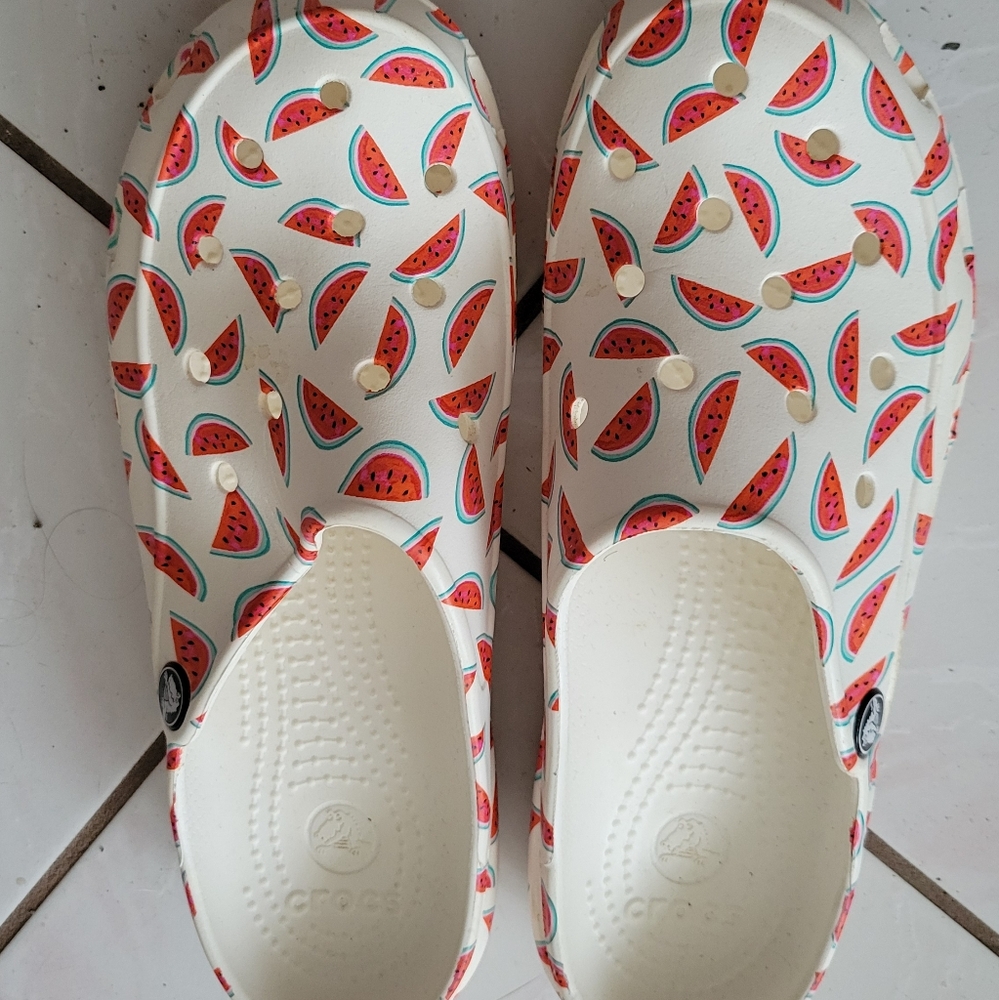Watermelon print women's crocs